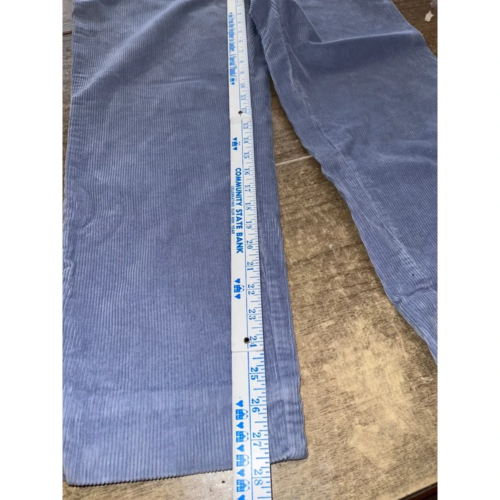 Women's Lauren Ralph Lauren Light Blue Velour Corduroy Pants SZ 14‎ ALTERED